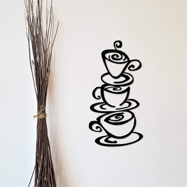 Stacked Coffee Cups | Metal Wall Art | Breakast Room | Coffee Decor | Kitchen Sign | Cafe Decor | Coffee Shop |Coffee Bar | Coffee Gifts